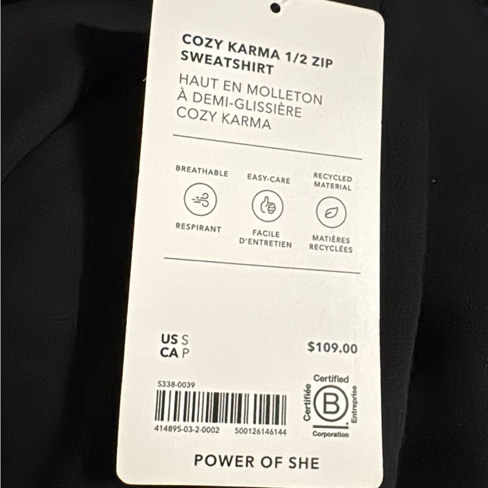 Athleta Cozy Karma 1/2 Zip Sweatshirt // Black - Picture 7 of 14